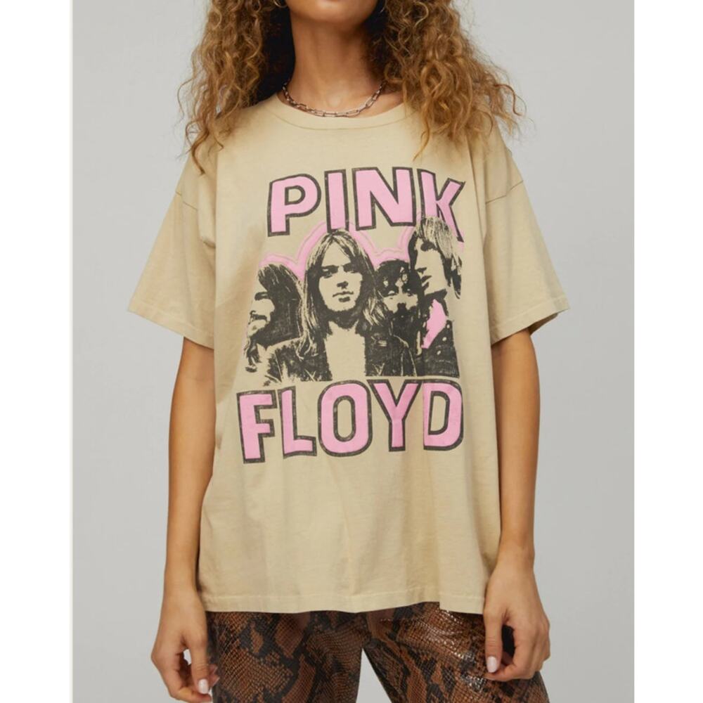 Daydreamer‎ Pink Floyd Graphic Band Tee Tan Pink Size Medium